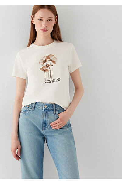 Mavi Floral Printed White T-Shirt Slim Fit / Narrow Cut 1614256-70057