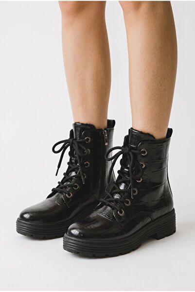 DefHeel'e Lace-Up Zipper Detailed Women's Boots R15D101