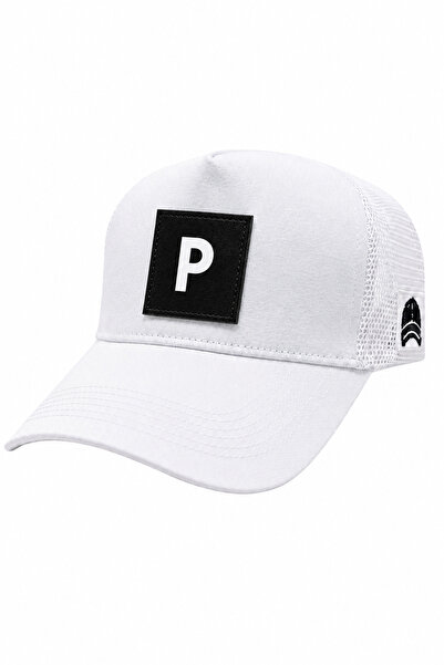 all hats P Letter Patch Detailed Mesh Trucker Baseball Cap