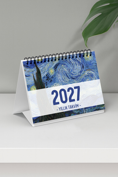 Eldesen Tasarım 2027 Masa Takvimi Spiralli A6 (15x12cm) Orta Boy / Resmi Tati...