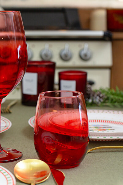 Rakle Larc Set of 4 Water Glasses Red 350 Cc