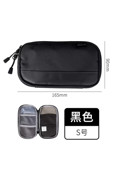 Choice1 S black Japan Lihit Lab Large Capacity PU Waterproof Pencil Case Big ...