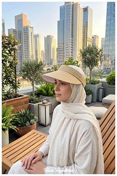 PIECE SIGNATURE Summer's Most Stylish Protection, Straw Textured Visor Hat