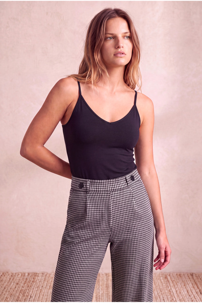 WESTMARK LONDON Ink Black V-Neck Rope Strap Women's Top Edith