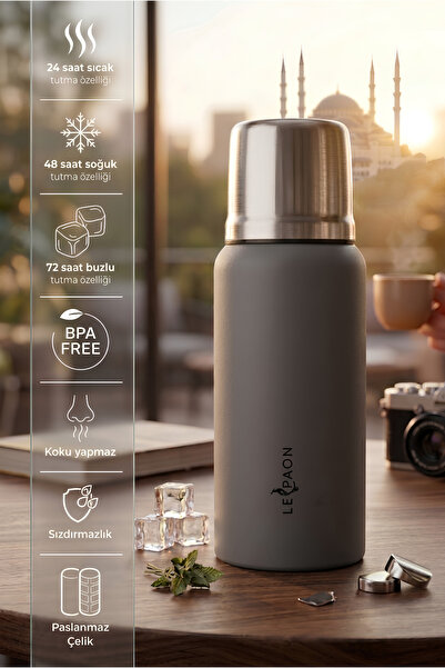 Le Paon 750 ml Stainless Steel Thermos Leakproof Keeps Hot for 24 Hours Cold ...