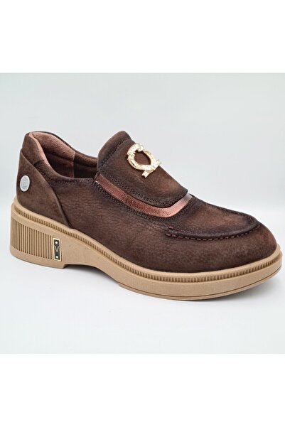 Mammamia D25Ka-7105 Brown Nubuck Genuine Leather Elastic Anatomical Insole Wo...