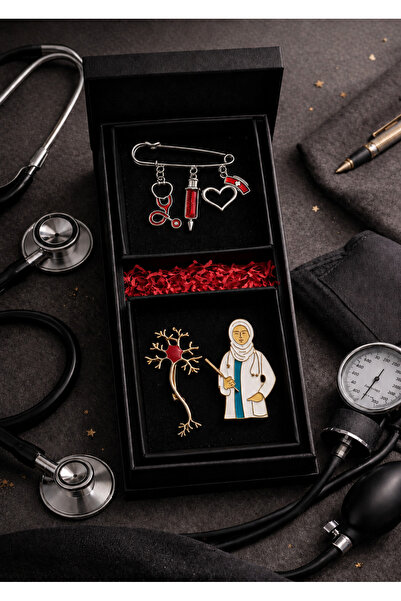 PULİNİN DÜKKANI Doktor Temalı Hediye Seti – Hemşire & Doktor Broş Seti | Medi...