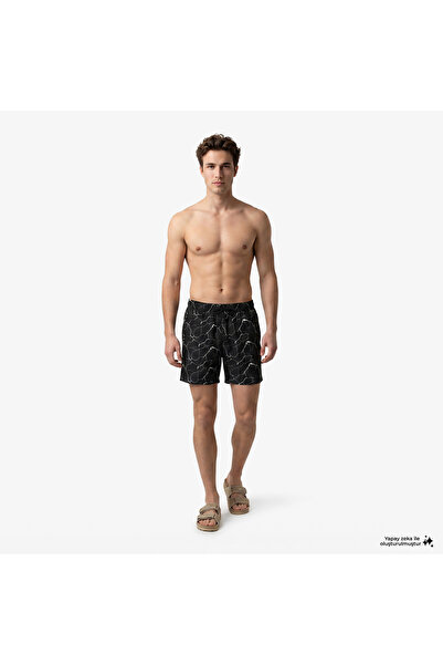 Nautica Erkek Siyah Regular Fit Deniz Şortu