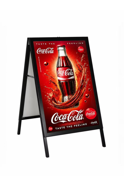 reklam etkisi A Pano Siyah Alüminyum Kaldırım Panosu B1 (70x100 cm) - İç Mekan Çift Taraflı 25mm Snap Frame