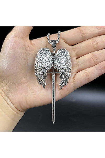 Choice Style 2 Y2K Gothic Personalized Creative Angel Wings and Sword Pendant...