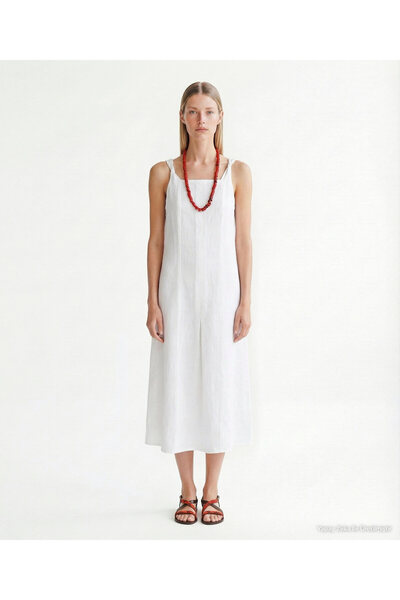 Yargıcı Straight Square Neck Strap Dress