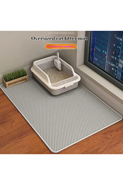 Choice 60x90cm gray Cat Litter Mat 2-Layer Design Premium Sand Trapping Techn...