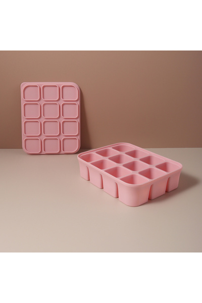 Choice4 12 grid cream 12 grid Food-Grade Silicone Baby Food Freezer Tray - Ea...