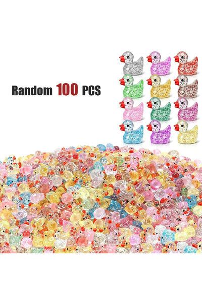Choice3 100 PCS ~Glitter Miniature Resin Duck Mini Tiny Ducks for DIY Garden ...
