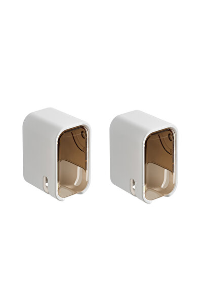 Choice 2PCS Brown 2PCS Toothbrush Holder Flip-top Wall Mounted Toothbrush Rac...