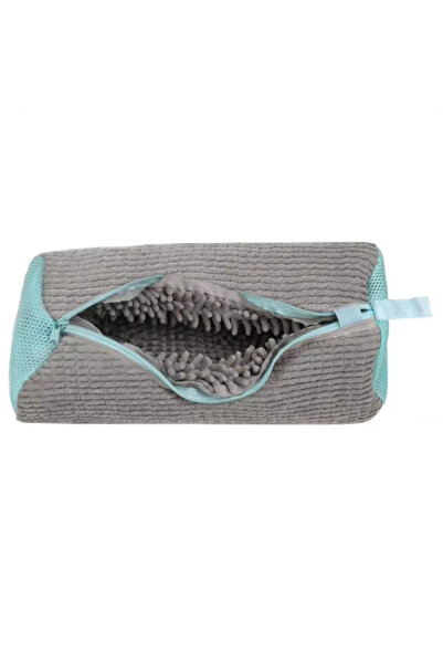 Choice6 Grey 1PC Fluffy Fiber Shoe Washing Bag 360° Surround Cleaning Reusabl...