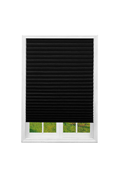 Choice7 90X150cm 2PC Black 1/2 Pack Pleated Window Blinds Temporary Blackout ...