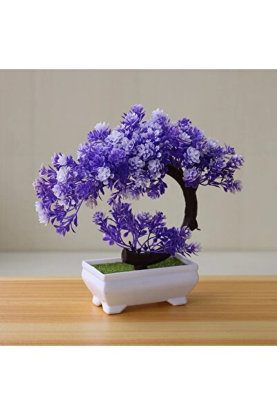 Choice15 Purple Artificial Plants Bonsai Simulated Tree Potted Fake Flowers T...
