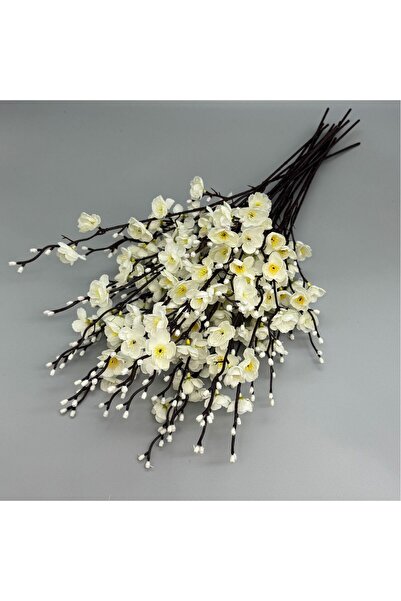Choice 5PCS White Artificial Plum Blossom 21.7'' Fake Wintersweet Long Stem P...