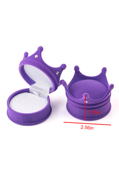Choice10 Crown-purple 1 Piece Lovely Velvet Jewelry Box Container Wedding Rin...