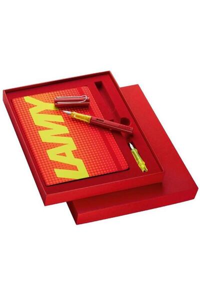 Lamy Al Star Dolma Kalem F Uç ve Defter Seti Glossy Red