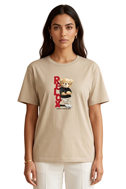 DK DAKSEL Multi-Colored'Relax' Lettering Crew Neck Streetwear Unisex T-Shirt