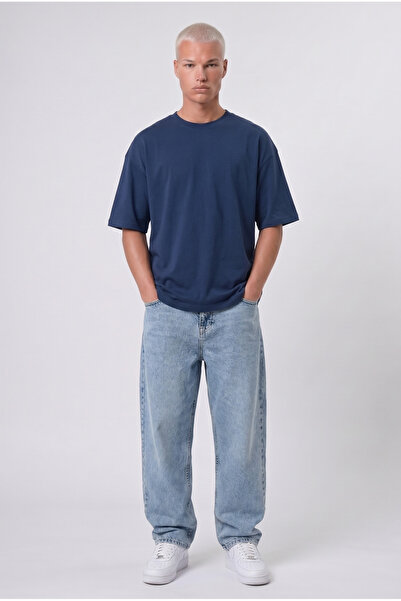 Respire Men's Basic Oversize T-Shirt Navy Blue