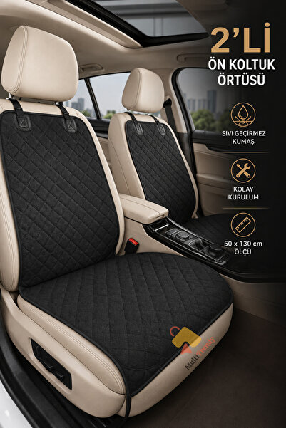 HASBY 2’li Sıvı Geçirmez Oto Ön Koltuk Koruyucu Kılıf Seti 55x130 cm Araba Ar...