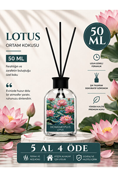 homeartplus Lotus çiçeği oda kokusu bambu esansiyel uçucu yağ 50 ml