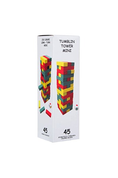BAMI NETWORK Joc Tumblin Tower Lemn Piese Colorate 3+ Ani Portabil