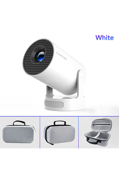 Choice12 EU Plug HY300 New White Bag Magcubic Projector Android 14 8K 1280*72...