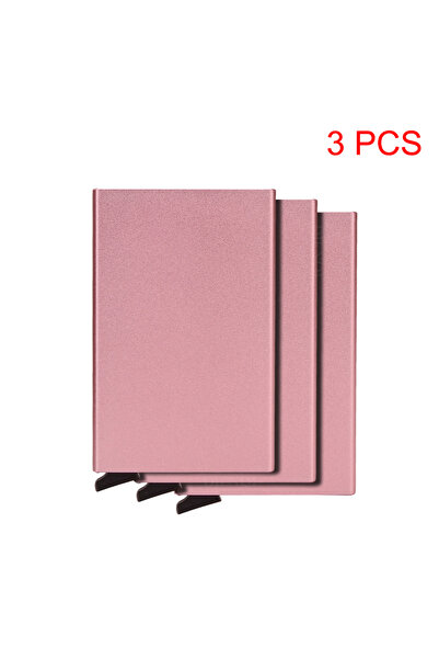 Choice12 Rose Red 3 PCS Rfid Smart Wallet Card Holder Metal Thin Slim Men Wom...