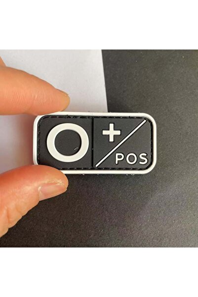 Choice37 04- رقعة بيضاء صغيرة من نوع O POS مع خطاف، شارات PVC لفصائل الدم A B...