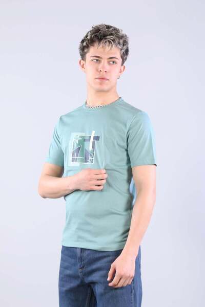 Mckanzie 7401 Single Jersey Figure Printed Crew Neck T-Shirt