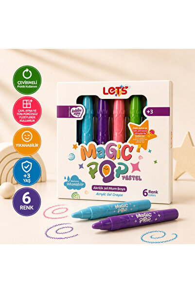 Lets Magicpop 6 Renk Mum Boya – Cam Yüzeylerden Kolayca Silinebilir