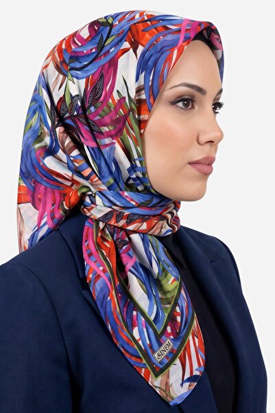hadiora Women's Blue Pink Tropical Leaf Patterned Stitched Writing Cotton Che...