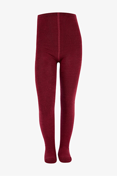 Penti Girl's Pretty Basic Towel Burgundy Pantyhose