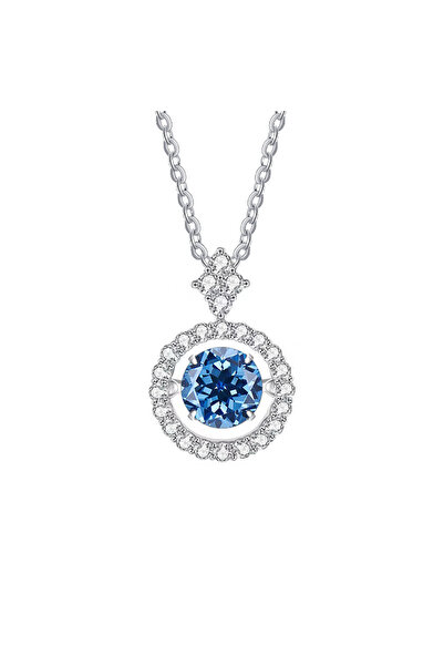 Choice5 45cm silver-1ct royal blue BIJOX STORY 1 CT Moissanite Pendant For Wo...