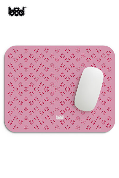 b8d Pembe Renk Yapraklı Mouse Pad