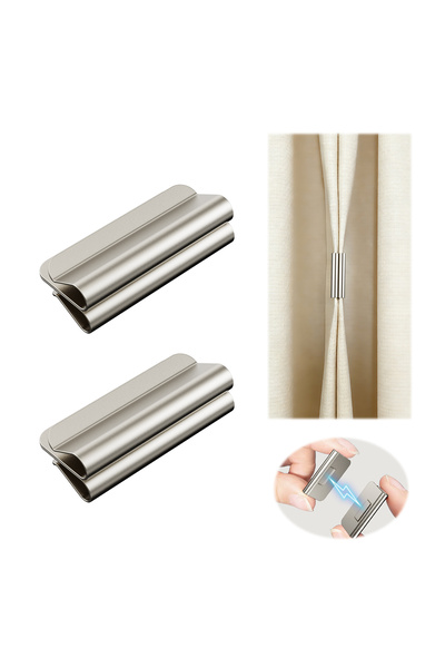 Choice1 2 pair Magnetic Curtain Clips, Drill-Free Fasteners. Powerful Magneti...