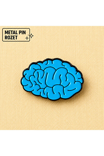DREAMIOGIFTANDBOX Mavi Beyin Figürlü Nöroloji Metal Pin Broş Çanta Ceket Akse...