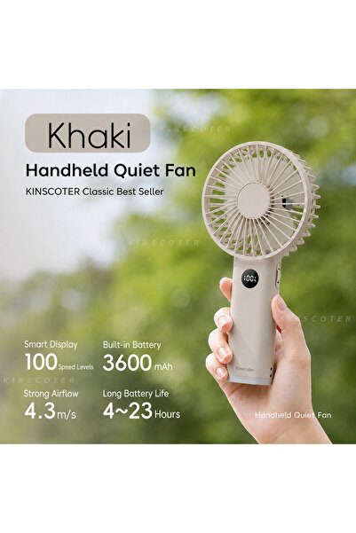 choice2 Khaki 3600mAh New Handheld Personal Fan Portable Mini USB Hand Fan 36...