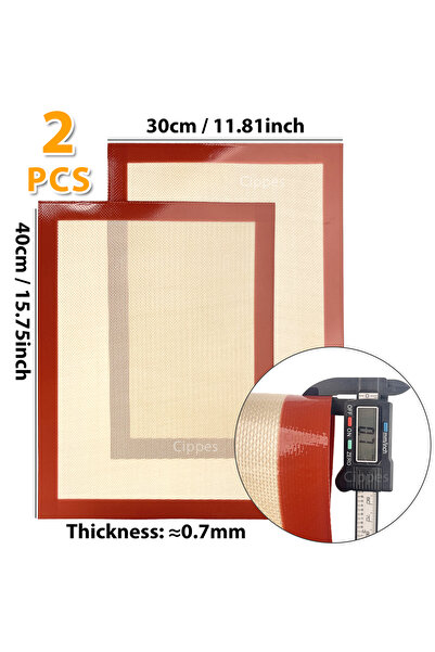 Choice 2PCS Red 40x30cm 2PCS Silicone Baking Mats for Oven, Reusable, Non Sti...