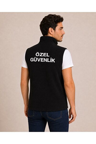 ARTHUR Kışlık Erkek Nakış İşlemeli 3 Cepli Düz Polar Özel Güvenlik Yeleği