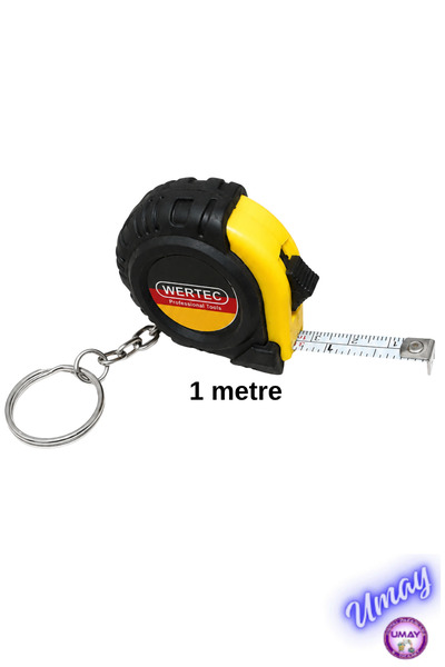 WERTEC Kilit Mekanizmalı 1 Metre Mini Şerit Metre Taşınabilir Mezura Ölçü Met...