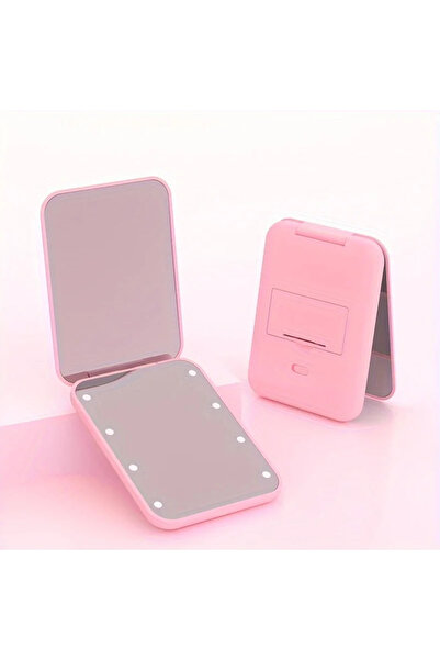 Choice Pink Mini Handheld Makeup Mirror 1X/3X Magnifiying Compact Folding Tra...