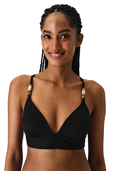 Penti Black Montana Push up Bralet Textured Bikini Top