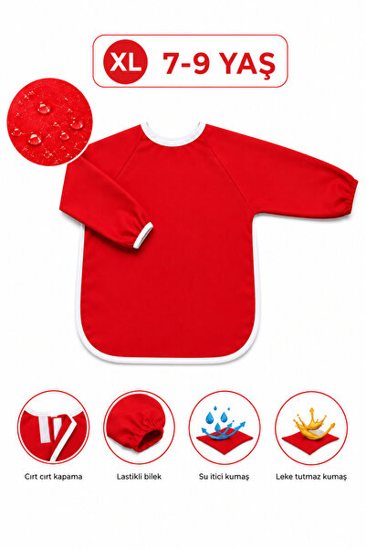 Fiyper Fiyat Performans Ürünleri Red Painting Apron XL Size 7-9 Years Water R...