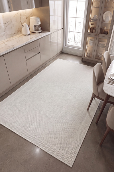 Cool Halı Delhi Krem Sisal Halı Jüt Görünüm Hasır Halı Kaymaz Tabanlı Modern ...