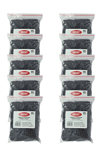 ekoset Black Pack Packaging Money Rubber 40 mm 10,000 Pieces